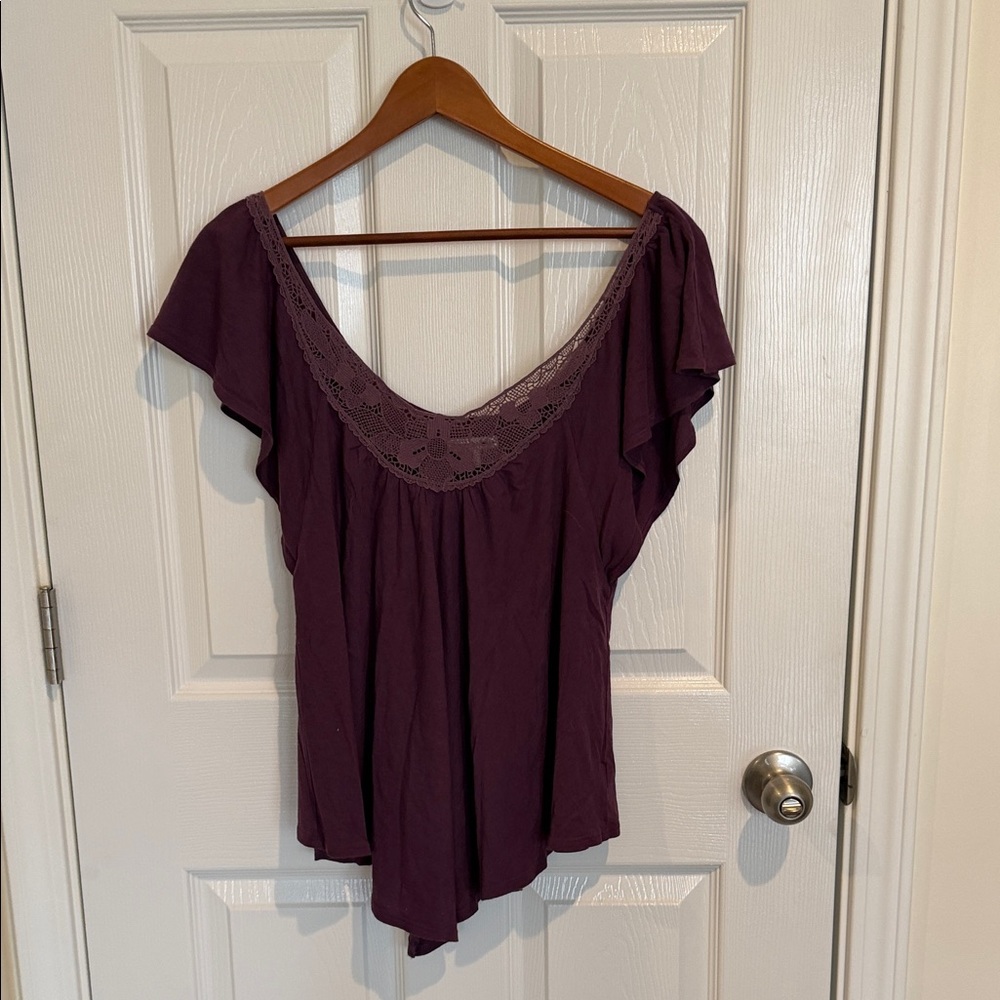 American Eagle Outfitters Deep Plum Blouse